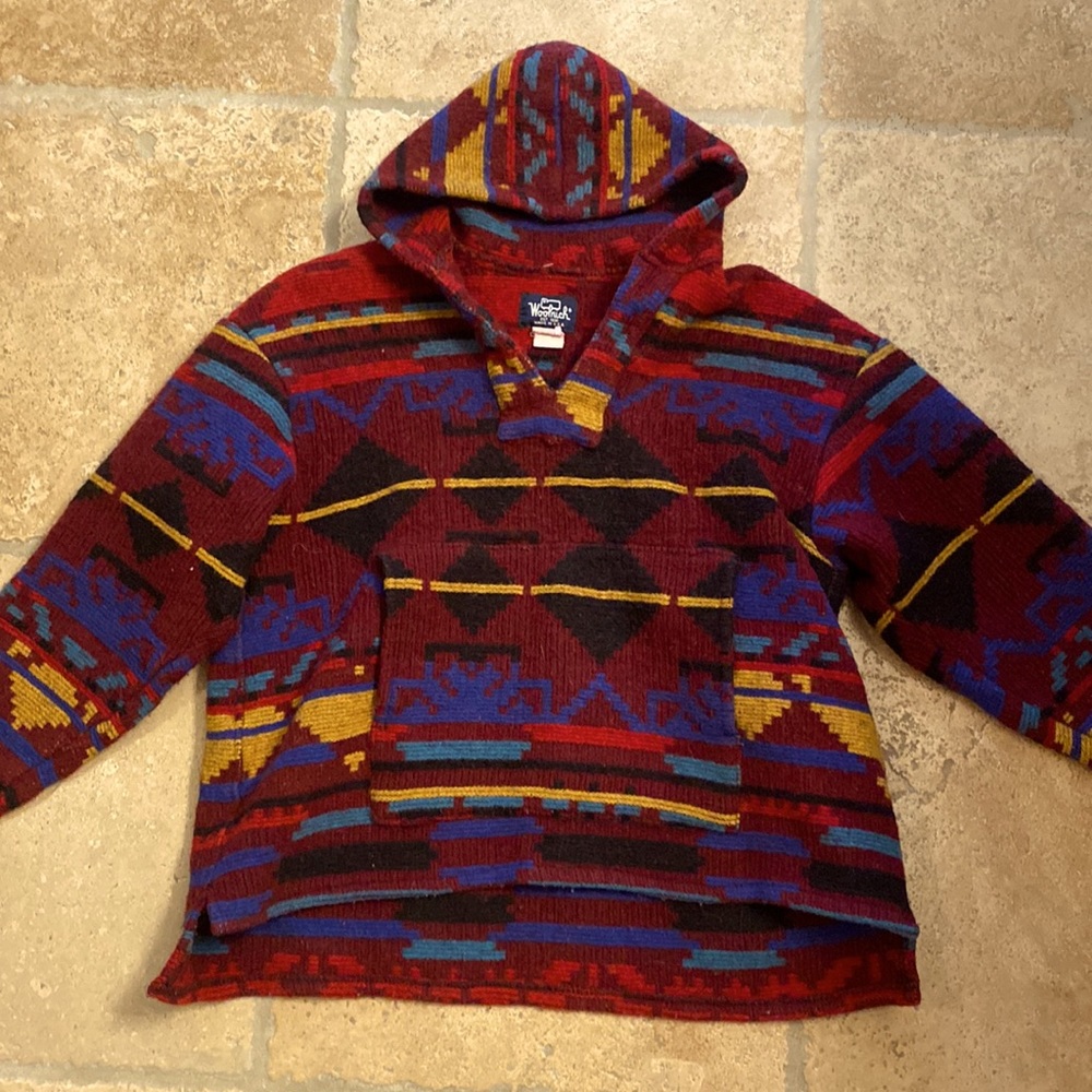 Wool rich Aztec hoodie size small